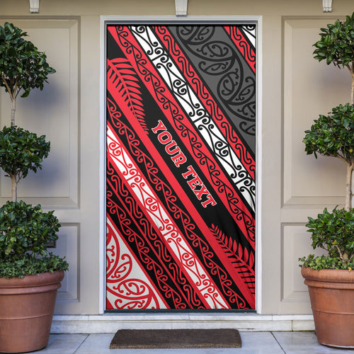 Personalised Aotearoa Te Arawa Door Cover New Zealand Maori Tribal Fern Pattern