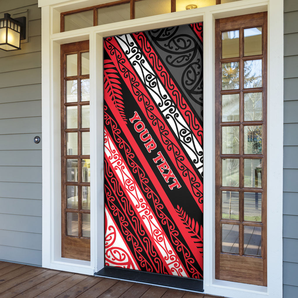 Personalised Aotearoa Te Arawa Door Cover New Zealand Maori Tribal Fern Pattern