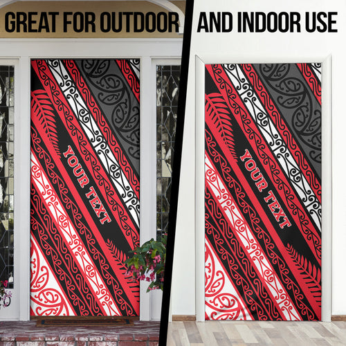 Personalised Aotearoa Te Arawa Door Cover New Zealand Maori Tribal Fern Pattern