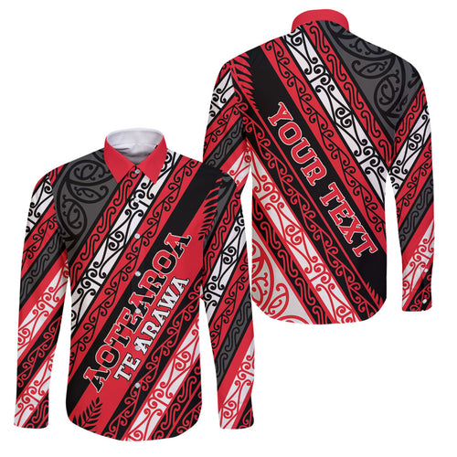 Personalised Aotearoa Te Arawa Family Matching Off Shoulder Short Dress and Hawaiian Shirt New Zealand Maori Tribal Fern Pattern