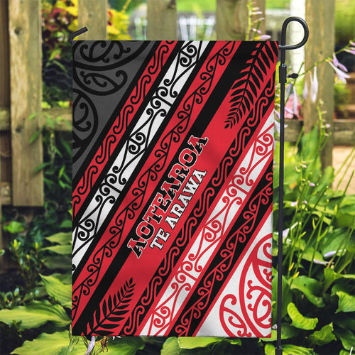 Aotearoa Te Arawa Garden Flag New Zealand Maori Tribal Fern Pattern