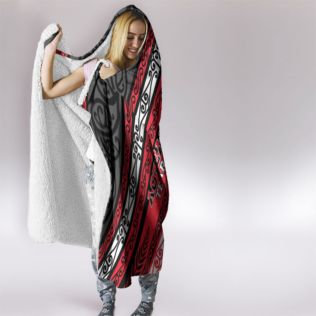 Aotearoa Te Arawa Hooded Blanket New Zealand Maori Tribal Fern Pattern