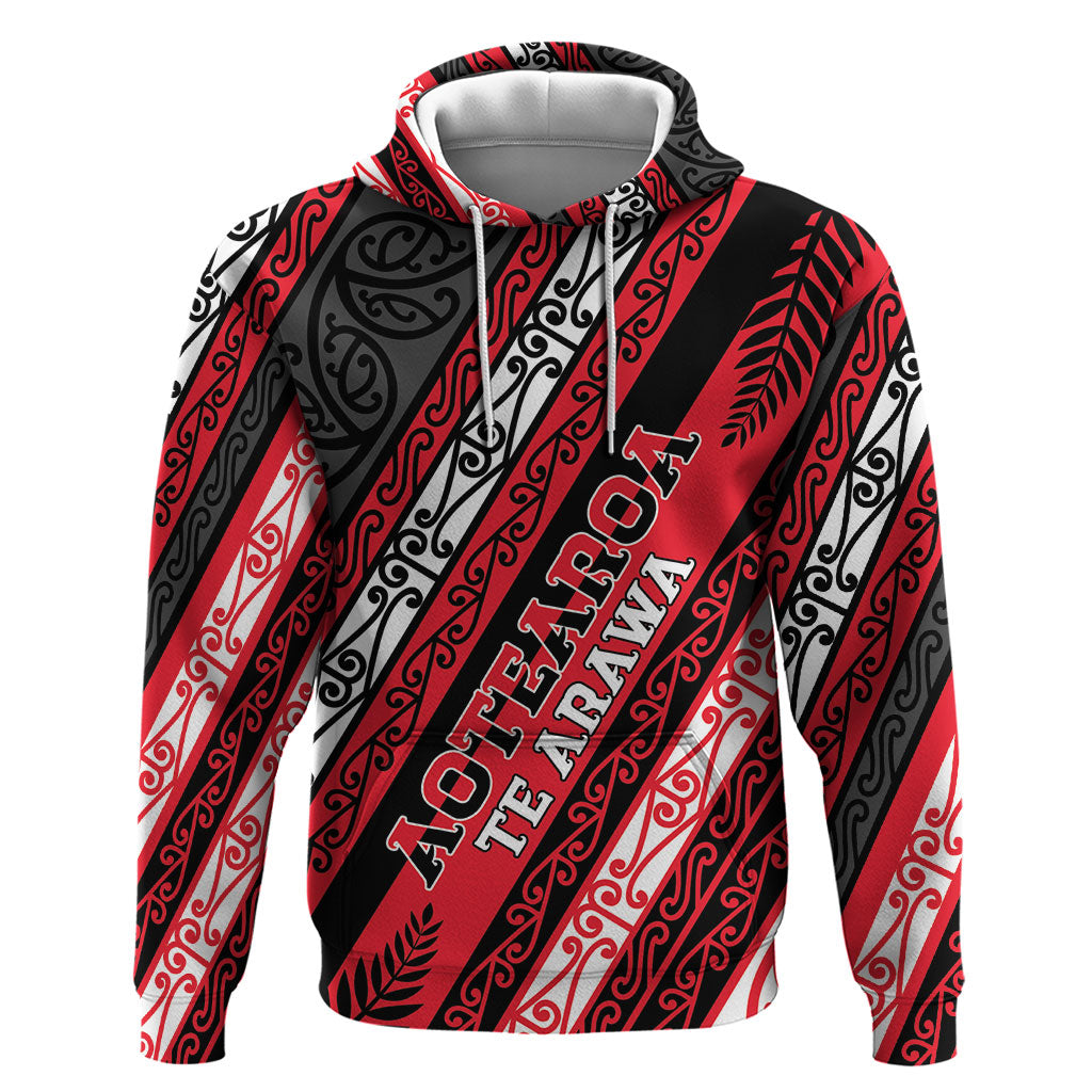 Personalised Aotearoa Te Arawa Hoodie New Zealand Maori Tribal Fern Pattern
