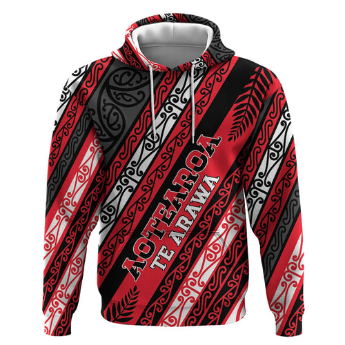Personalised Aotearoa Te Arawa Hoodie New Zealand Maori Tribal Fern Pattern