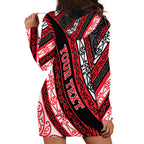 Personalised Aotearoa Te Arawa Hoodie Dress New Zealand Maori Tribal Fern Pattern