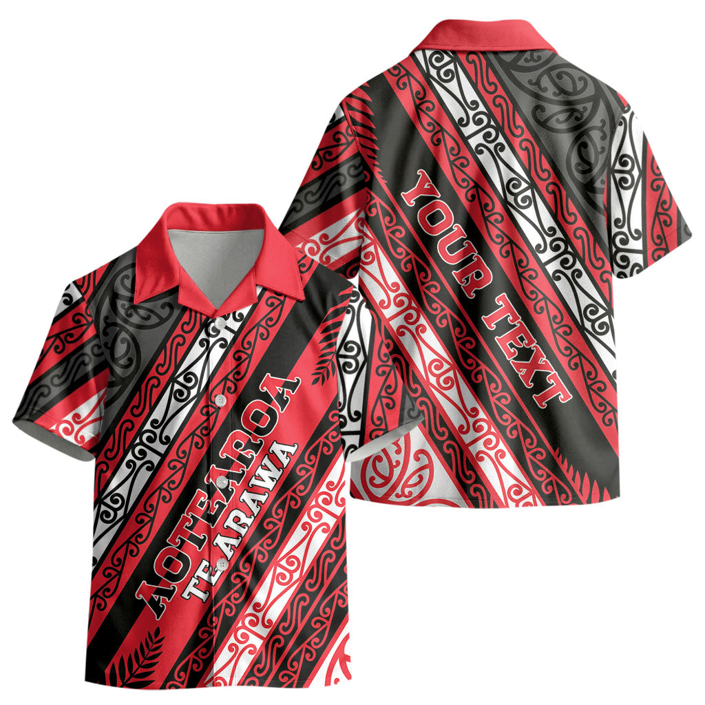 Personalised Aotearoa Te Arawa Kid Hawaiian Shirt New Zealand Maori Tribal Fern Pattern