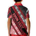Personalised Aotearoa Te Arawa Kid Polo Shirt New Zealand Maori Tribal Fern Pattern