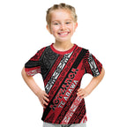 Personalised Aotearoa Te Arawa Kid T Shirt New Zealand Maori Tribal Fern Pattern
