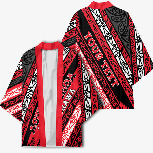 Personalised Aotearoa Te Arawa Kimono New Zealand Maori Tribal Fern Pattern