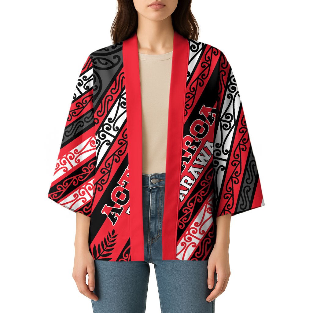 Personalised Aotearoa Te Arawa Kimono New Zealand Maori Tribal Fern Pattern