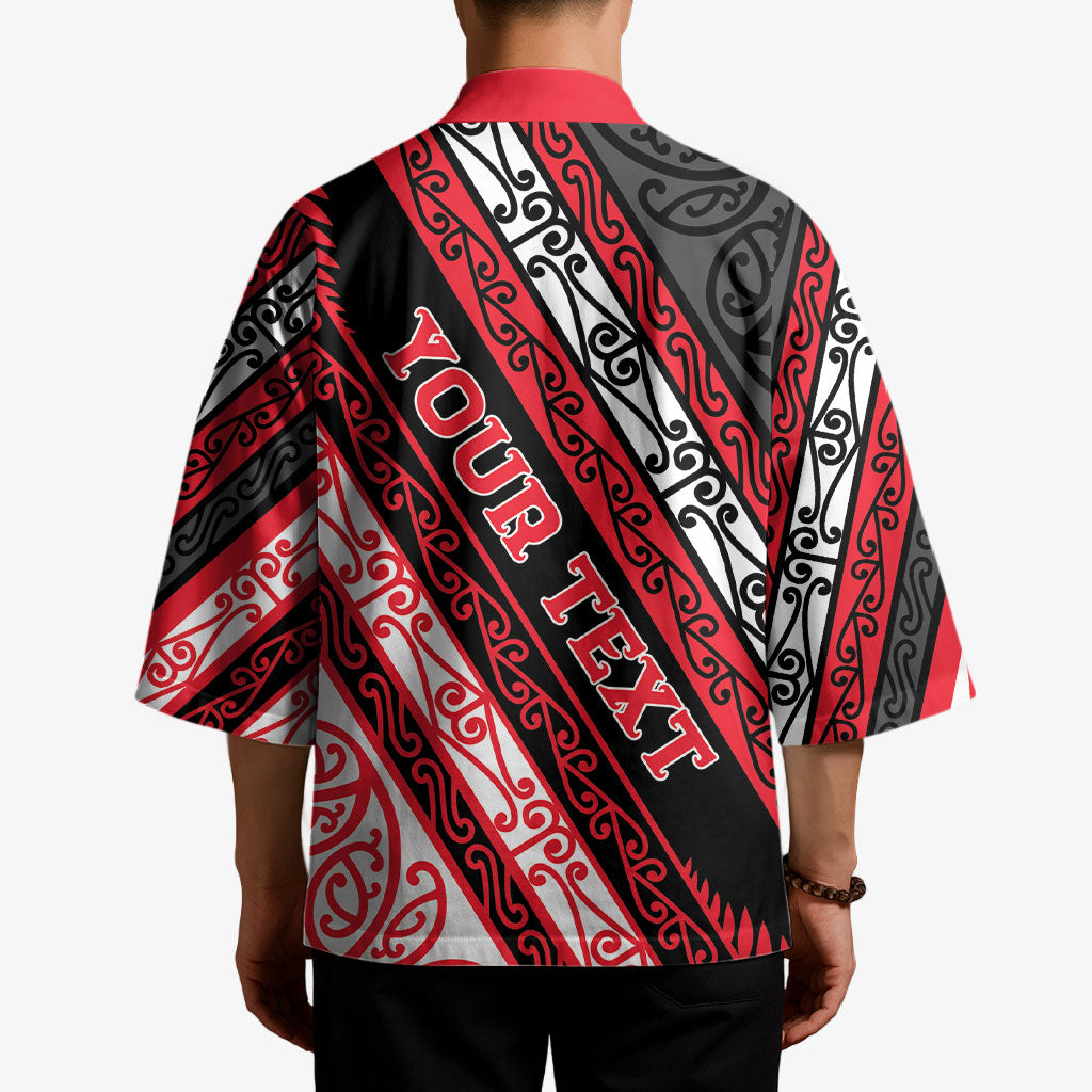Personalised Aotearoa Te Arawa Kimono New Zealand Maori Tribal Fern Pattern