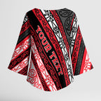 Personalised Aotearoa Te Arawa Kimono Sleeve Blouse New Zealand Maori Tribal Fern Pattern