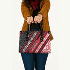 Aotearoa Te Arawa Leather Bag New Zealand Maori Tribal Fern Pattern