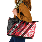 Aotearoa Te Arawa Leather Tote Bag New Zealand Maori Tribal Fern Pattern