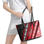 Aotearoa Te Arawa Leather Tote Bag New Zealand Maori Tribal Fern Pattern