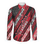 Personalised Aotearoa Te Arawa Long Sleeve Button Shirt New Zealand Maori Tribal Fern Pattern