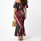 Personalised Aotearoa Te Arawa Mermaid Dress New Zealand Maori Tribal Fern Pattern