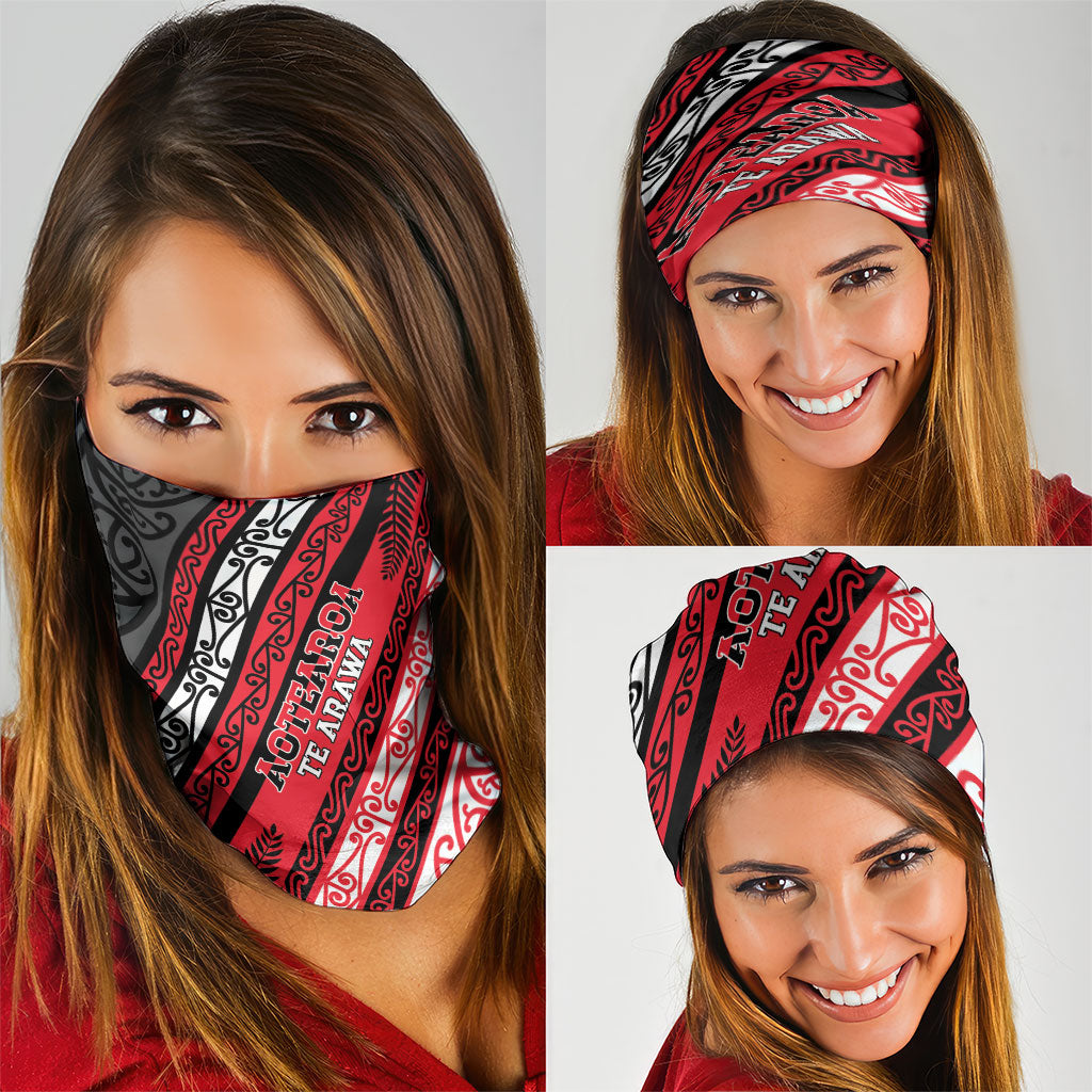 Aotearoa Te Arawa Neck Gaiter New Zealand Maori Tribal Fern Pattern