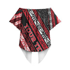 Personalised Aotearoa Te Arawa Off Shoulder Wrap Waist Top New Zealand Maori Tribal Fern Pattern