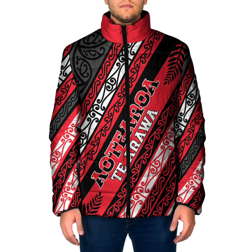 Personalised Aotearoa Te Arawa Padded Jacket New Zealand Maori Tribal Fern Pattern