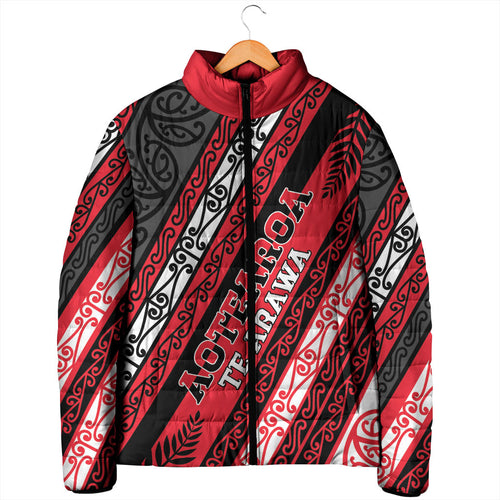 Personalised Aotearoa Te Arawa Padded Jacket New Zealand Maori Tribal Fern Pattern