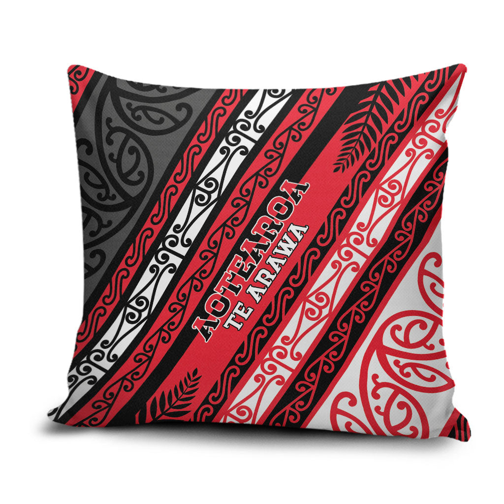Aotearoa Te Arawa Pillow Cover New Zealand Maori Tribal Fern Pattern