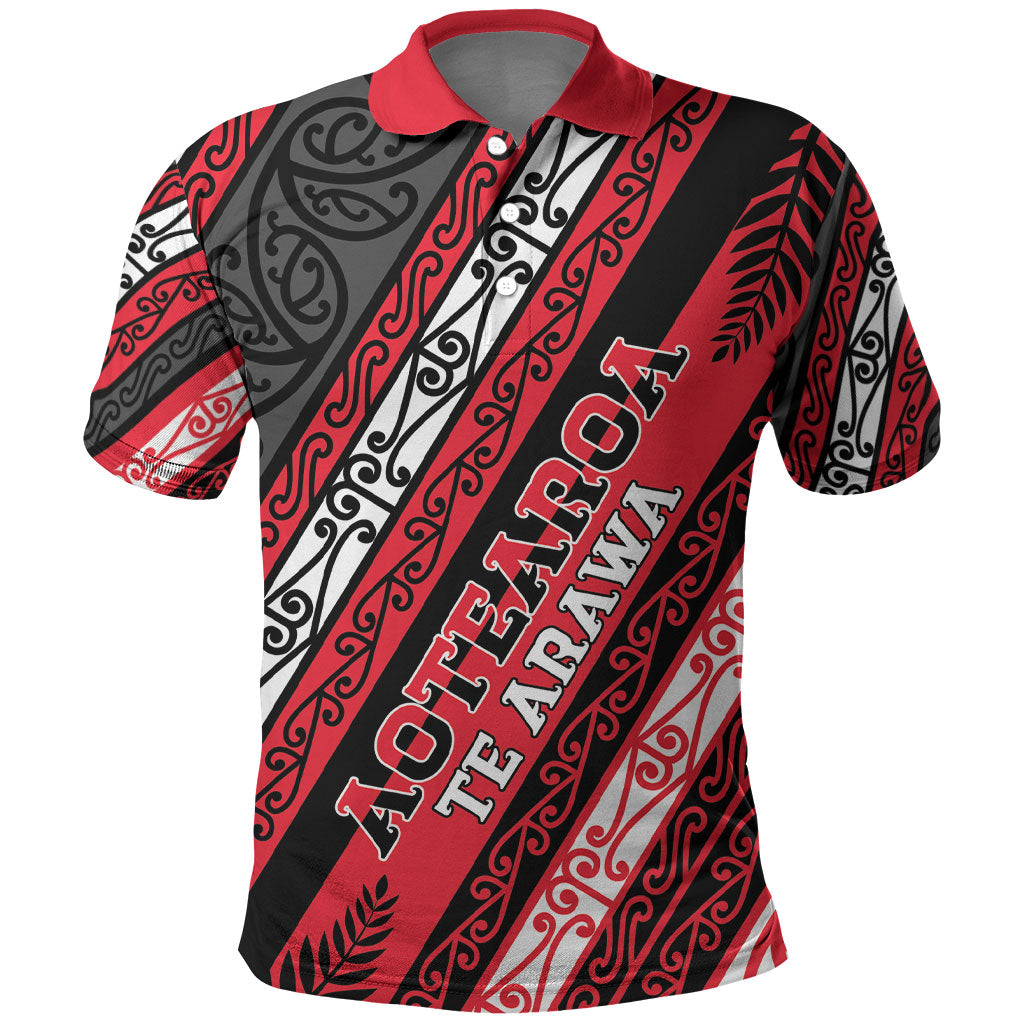 Personalised Aotearoa Te Arawa Polo Shirt New Zealand Maori Tribal Fern Pattern