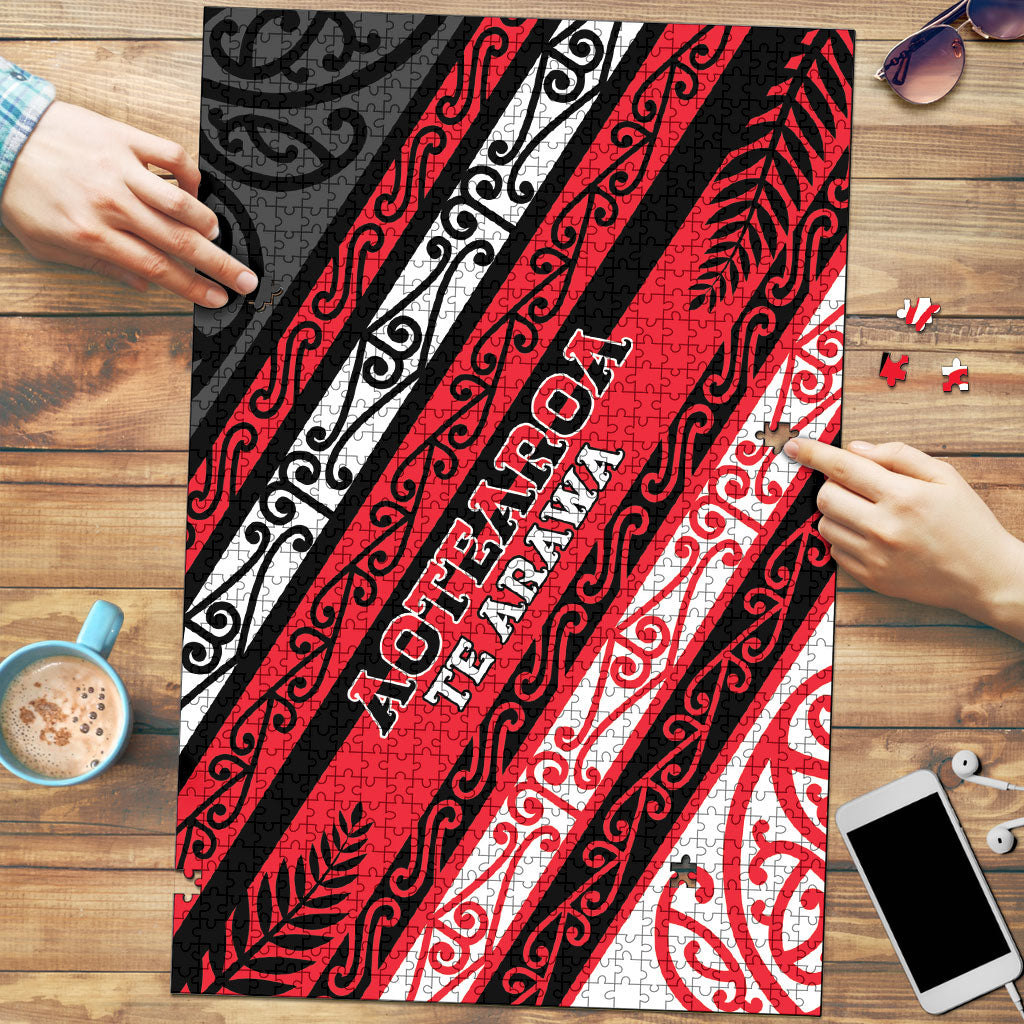 Aotearoa Te Arawa Puzzle New Zealand Maori Tribal Fern Pattern