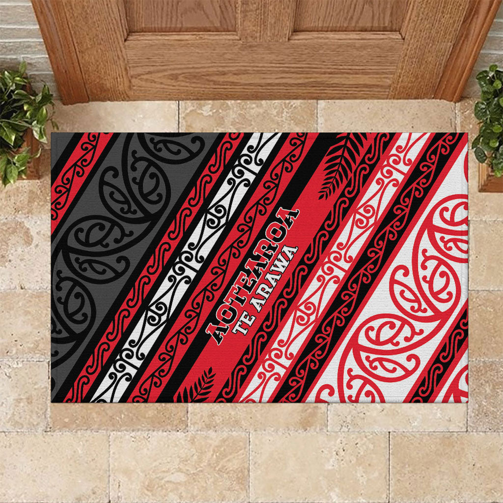 Aotearoa Te Arawa Rubber Doormat New Zealand Maori Tribal Fern Pattern