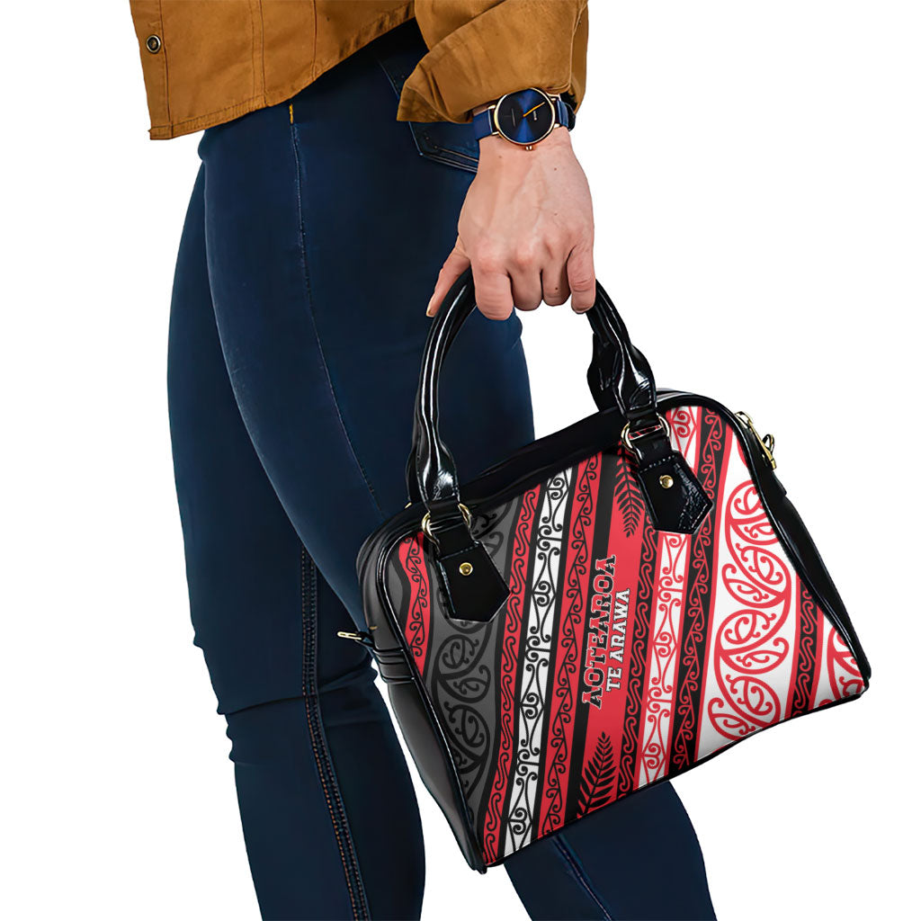 Aotearoa Te Arawa Shoulder Handbag New Zealand Maori Tribal Fern Pattern