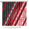 Aotearoa Te Arawa Shower Curtain New Zealand Maori Tribal Fern Pattern
