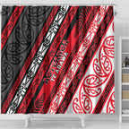 Aotearoa Te Arawa Shower Curtain New Zealand Maori Tribal Fern Pattern