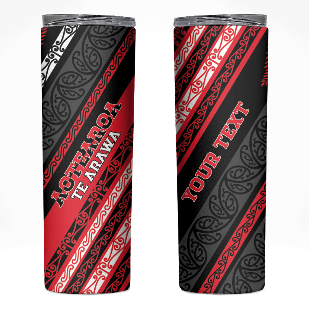 Personalised Aotearoa Te Arawa Skinny Tumbler New Zealand Maori Tribal Fern Pattern