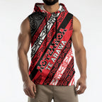 Personalised Aotearoa Te Arawa Sleeveless Hoodie New Zealand Maori Tribal Fern Pattern
