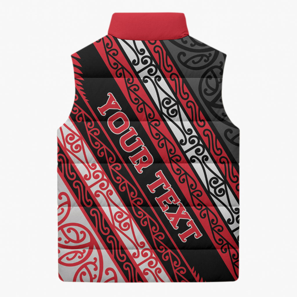Personalised Aotearoa Te Arawa Sleeveless Puffer Jacket New Zealand Maori Tribal Fern Pattern