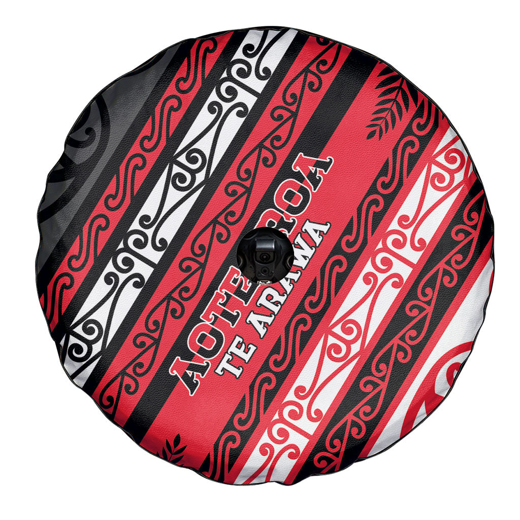 Aotearoa Te Arawa Spare Tire Cover New Zealand Maori Tribal Fern Pattern