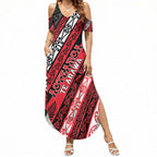 Personalised Aotearoa Te Arawa Summer Maxi Dress New Zealand Maori Tribal Fern Pattern