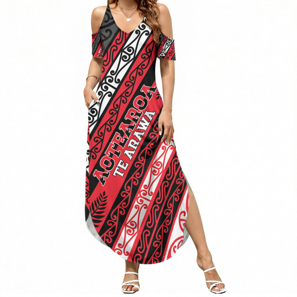 Personalised Aotearoa Te Arawa Summer Maxi Dress New Zealand Maori Tribal Fern Pattern