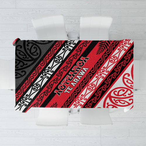 Aotearoa Te Arawa Tablecloth New Zealand Maori Tribal Fern Pattern