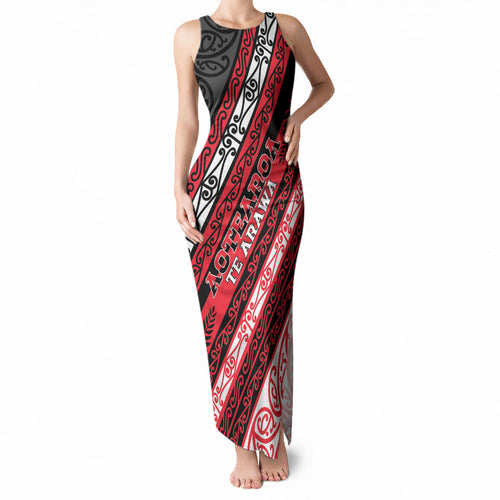 Personalised Aotearoa Te Arawa Tank Maxi Dress New Zealand Maori Tribal Fern Pattern
