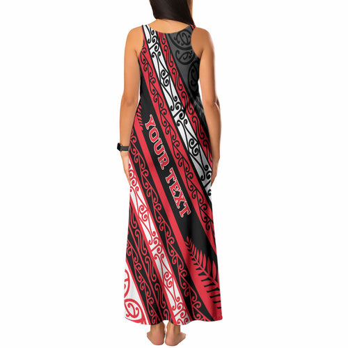 Personalised Aotearoa Te Arawa Tank Maxi Dress New Zealand Maori Tribal Fern Pattern