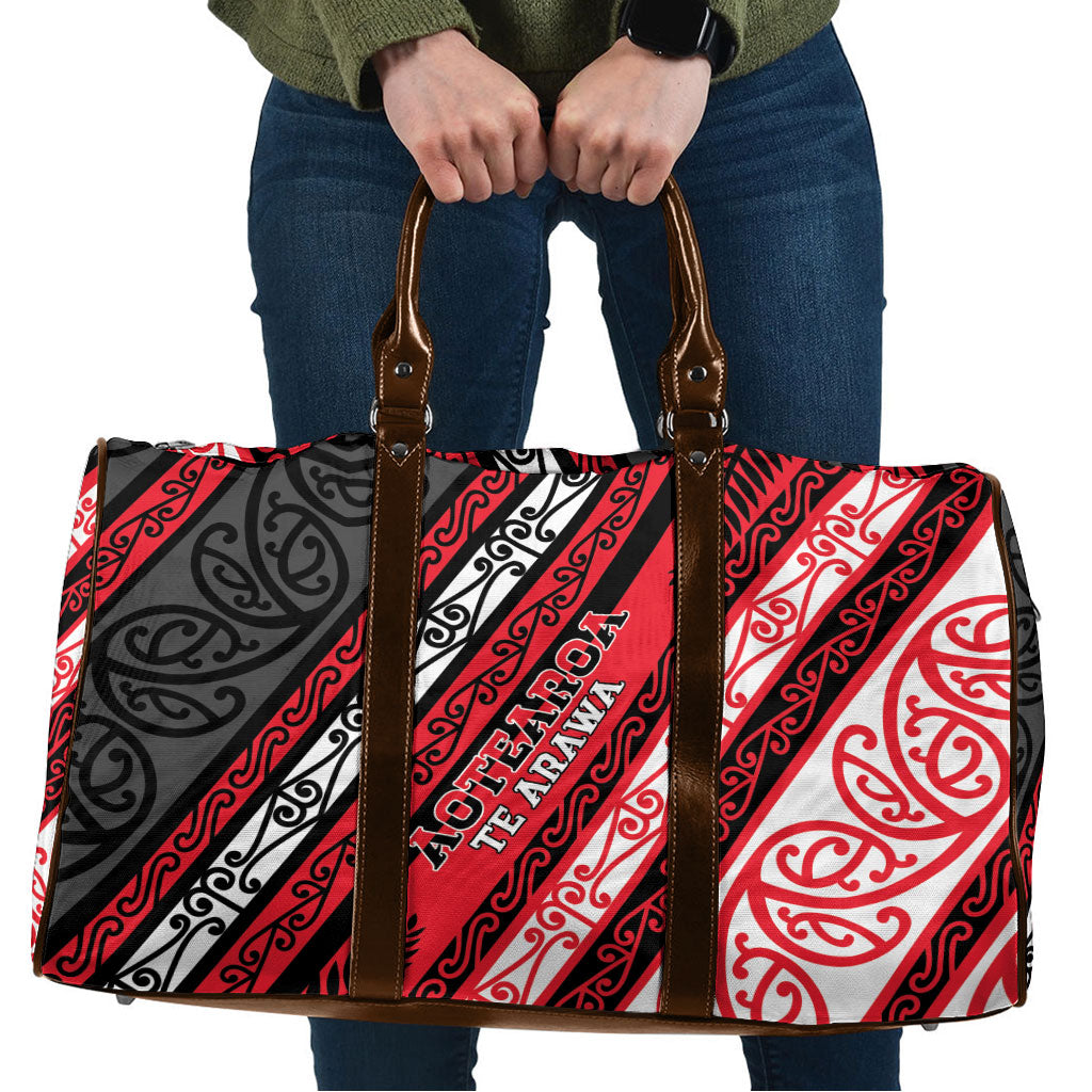 Aotearoa Te Arawa Travel Bag New Zealand Maori Tribal Fern Pattern