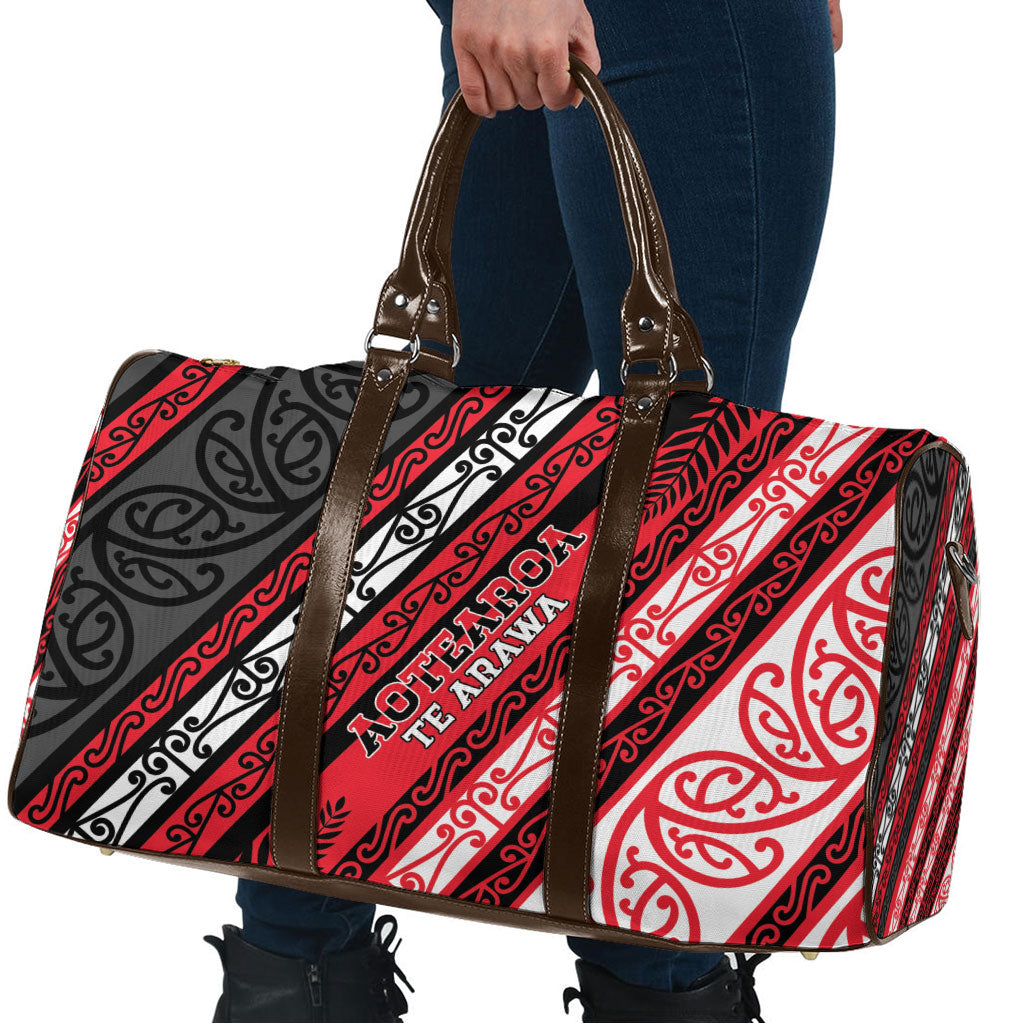 Aotearoa Te Arawa Travel Bag New Zealand Maori Tribal Fern Pattern