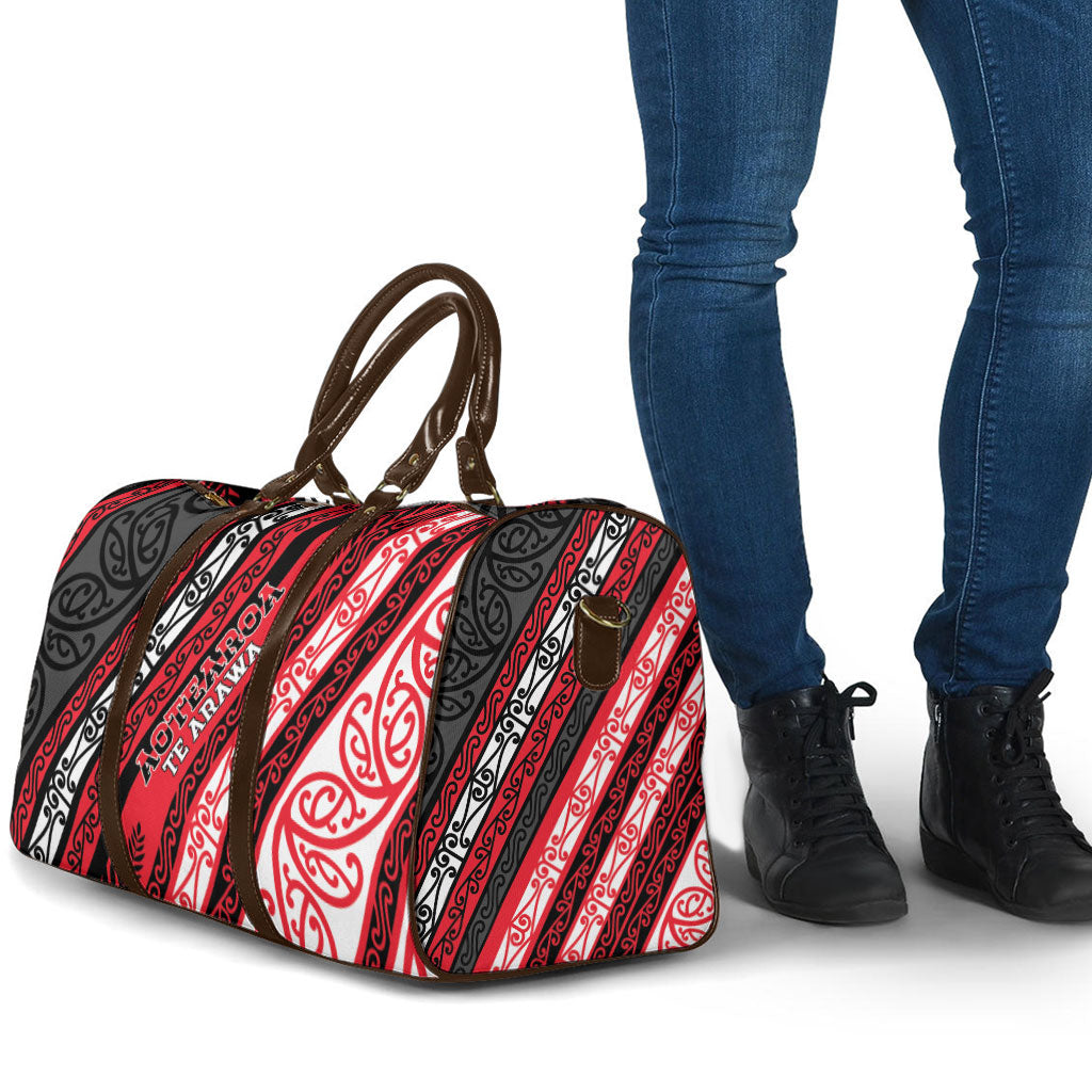 Aotearoa Te Arawa Travel Bag New Zealand Maori Tribal Fern Pattern