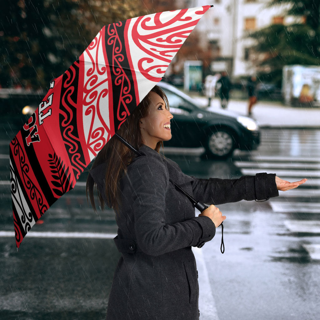 Aotearoa Te Arawa Umbrella New Zealand Maori Tribal Fern Pattern