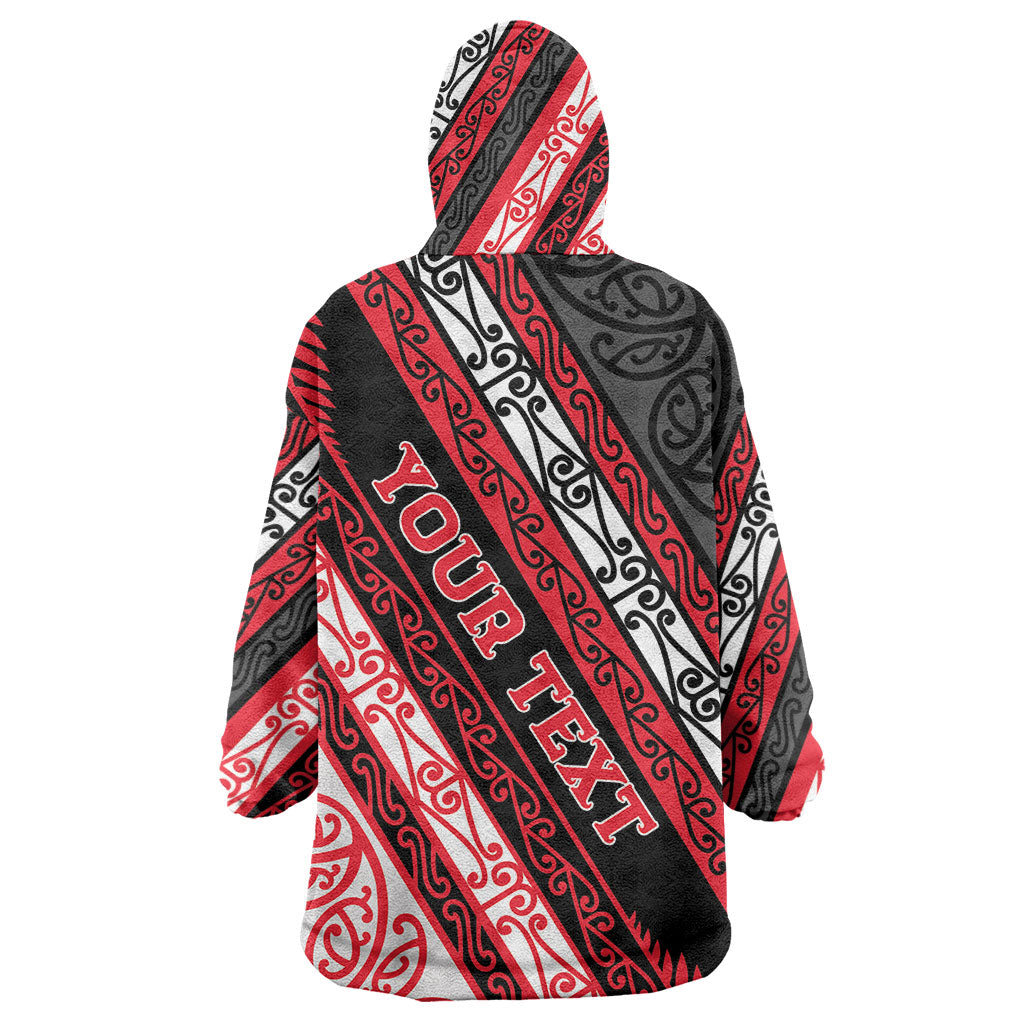 Personalised Aotearoa Te Arawa Wearable Blanket Hoodie New Zealand Maori Tribal Fern Pattern