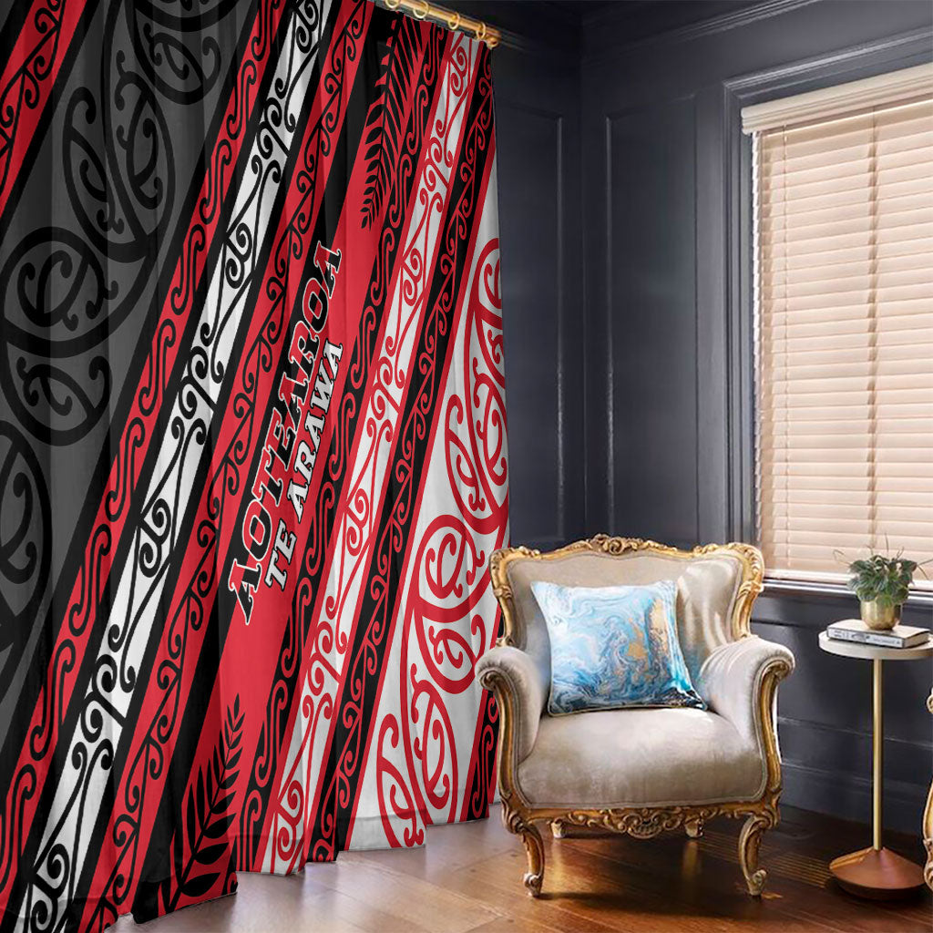 Aotearoa Te Arawa Window Curtain New Zealand Maori Tribal Fern Pattern