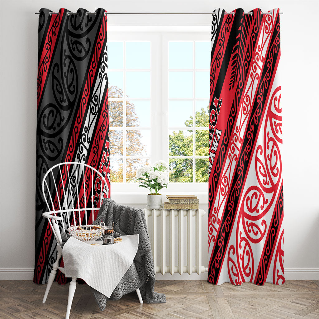 Aotearoa Te Arawa Window Curtain New Zealand Maori Tribal Fern Pattern