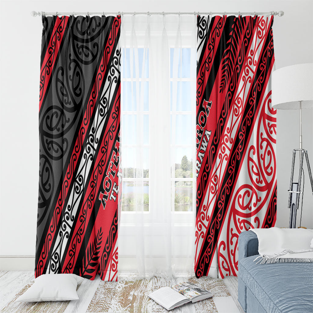 Aotearoa Te Arawa Window Curtain New Zealand Maori Tribal Fern Pattern