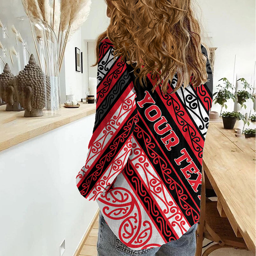 Personalised Aotearoa Te Arawa Women Casual Shirt New Zealand Maori Tribal Fern Pattern